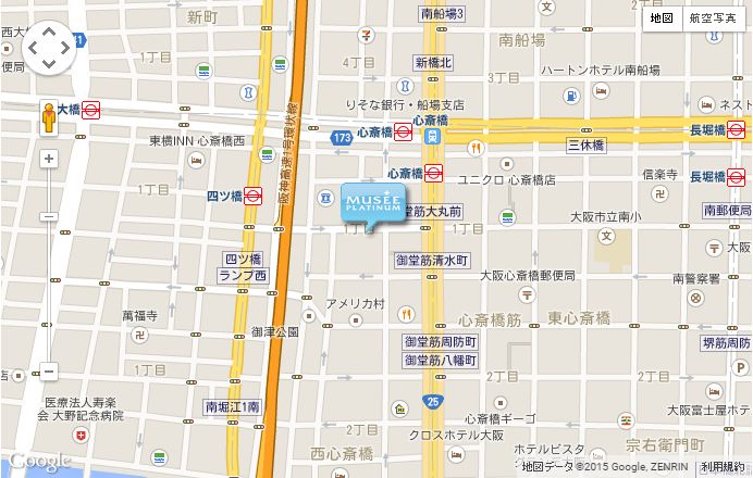 ミュゼプラチナムグラン心斎橋OPA店地図
