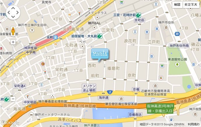 ミュゼ神戸元町店の店舗地図